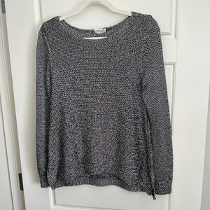 Club Monaco Black & White Italian Yarn Long-Sleeve Sweater
